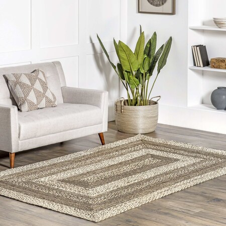Nuloom Charlene Braided Border Jute Area Rug 8ft x 10ft TAJT14A-8010